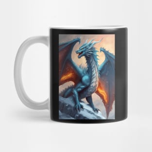 Fire and Ice Fantasy Snow Dragon Creature Mug